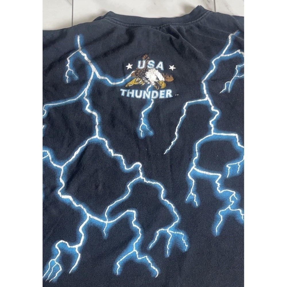 Vintage American Thunder Tiger Lightning Animal T-Shirt Men's XXL 90s Tee 2XL - Picture 7 of 12